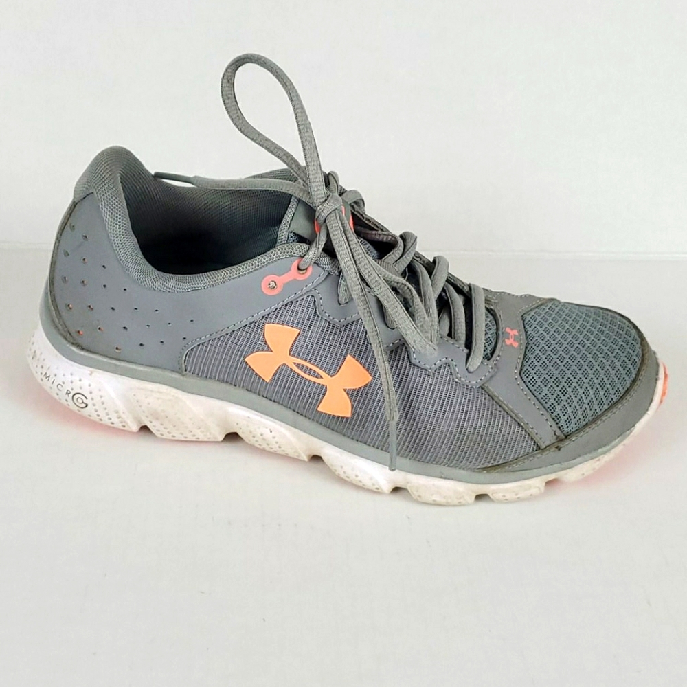 Under Armour Micro athletic sneakers gray shoes women size 8.5